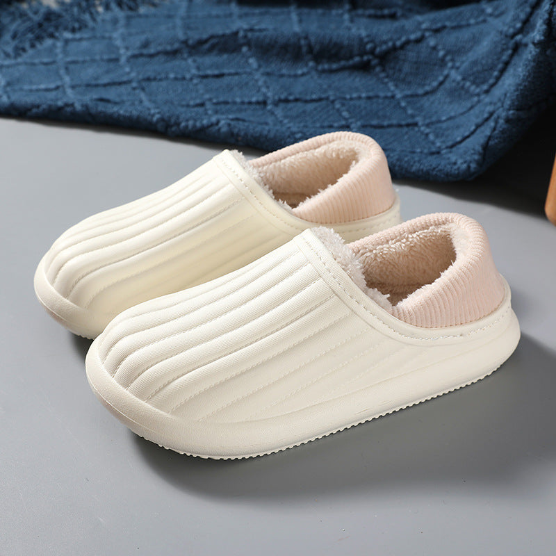 Wholesale New EVA Autumn and Winter Outer Wear Plush Warm Waterproof Thick-soled Anti-slip Cotton Slippers